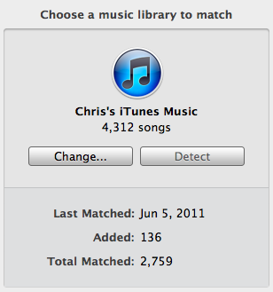 Rdio Matched songs. I'm still missing about 1600